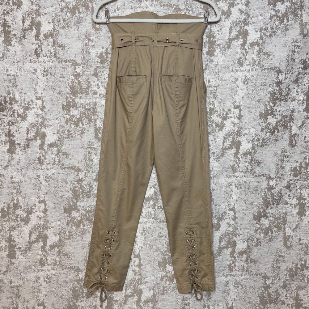 Marissa Webb Gia Belted Paperbag Trousers in Sandshell - Picture 2 of 8